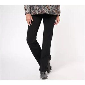 Denim & Co. Duo Stretch Regular Lightly Boot Pant w/ Pockets Black 2X A611698